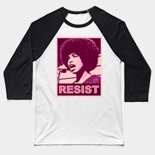 Angela Davis - Resist - in pinks Baseball T-Shirt